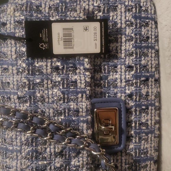 Karl Lagerfeld Paris Agyness LG Shoulder Blue/Multi New with Tage - Picture 6 of 6